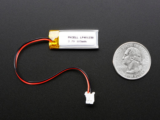 Lithium Ion Battery - 3.7v 100mAh (Top)