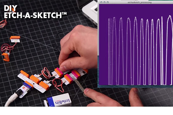 littleBits Arduino Coding Kit Project Ideas - DIY Etch-a-Sketch