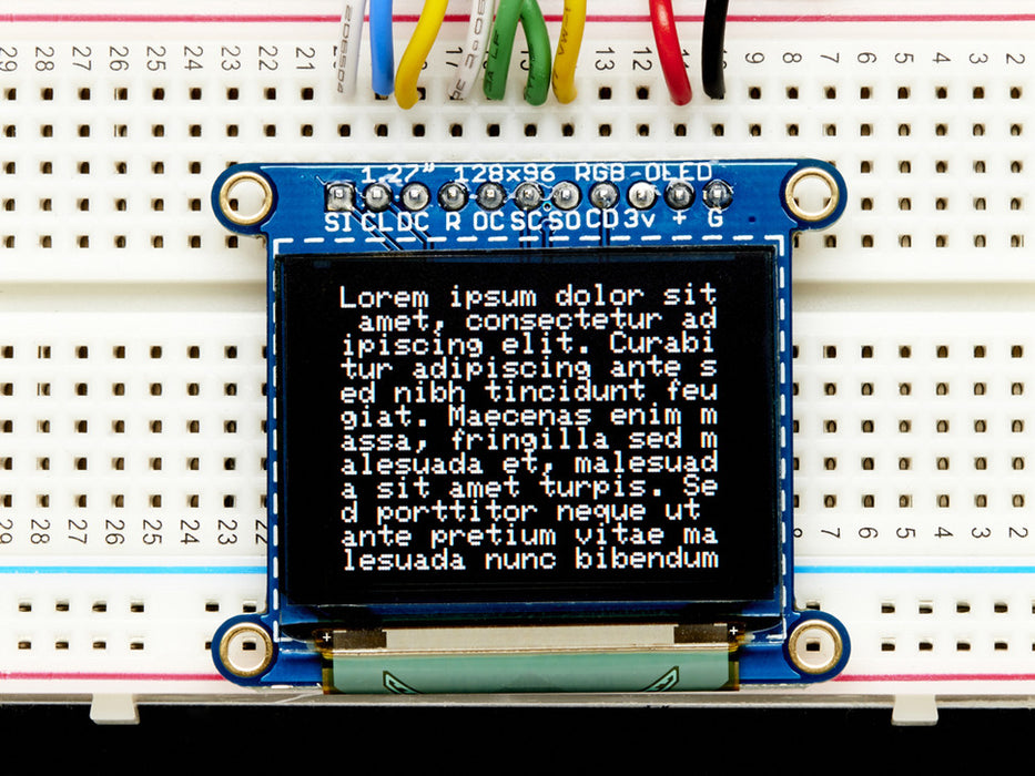 Adafruit OLED 16-Bit Colour 1.27" Board Text