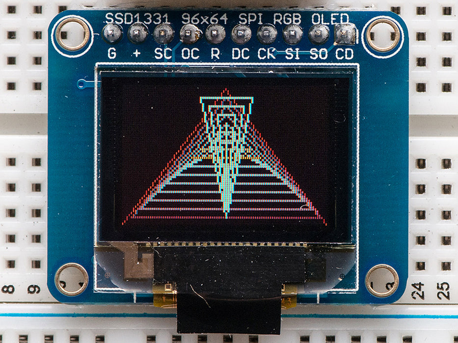 Adafruit OLED 0.96" 16-Bit Colour Board Geometric