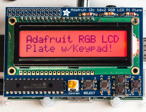 Adafruit RGB LCD Pi Plate (showing red pos)