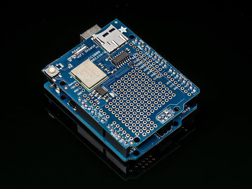 Stacked Adafruit CC3000 WiFi Shield with Onboard Ceramic Antenna