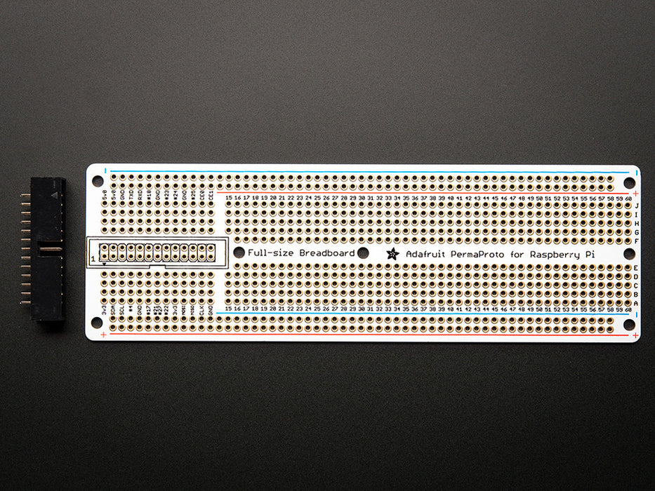 Adafruit Perma-Proto Raspberry Pi Breadboard PCB Kit (Front View)