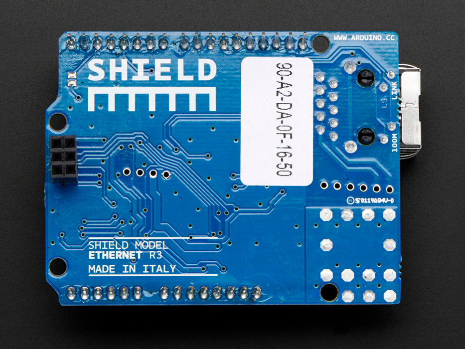 Arduino Ethernet Shield R3 w/MicroSD Connector Bottom