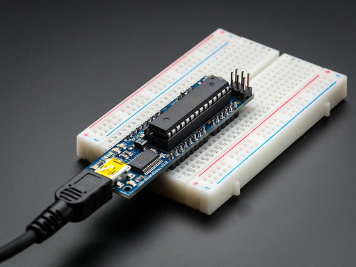 Assembled USB Boarduino on Breadboard