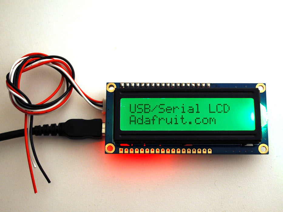 Adafruit USB + RGB Backlight +ve LCD Green