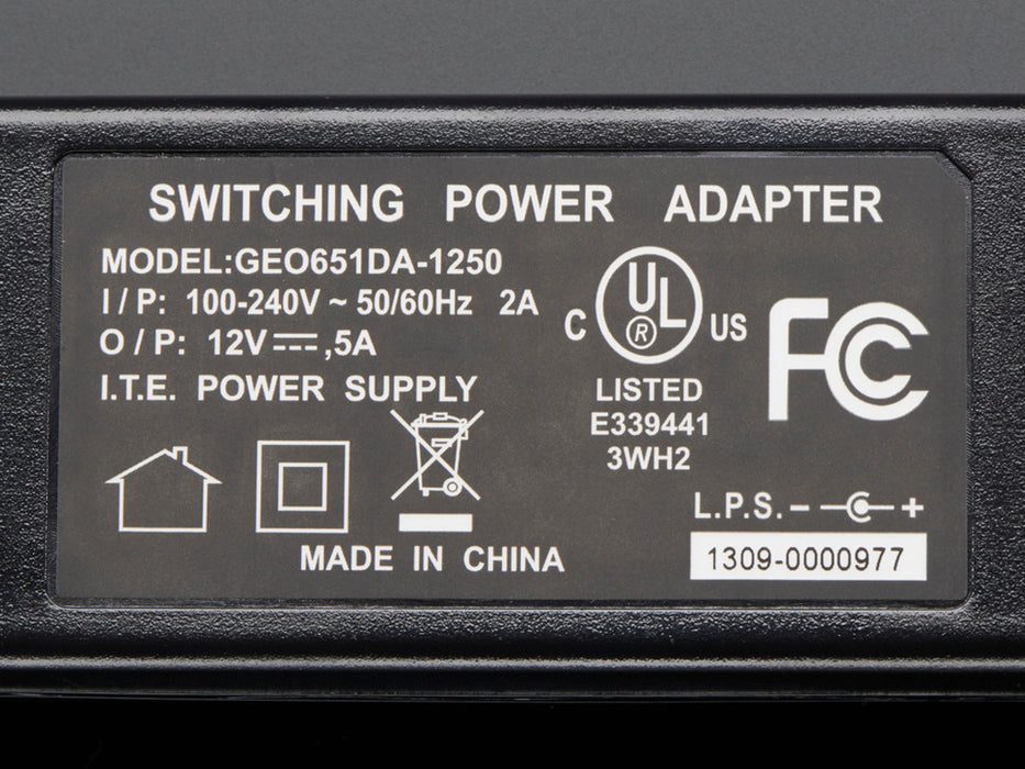 12V 5A Switching Power Supply Spec