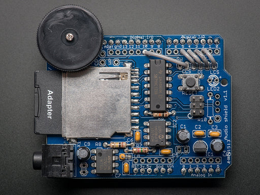 Assembled Adafruit Wave Shield for Arduino (Top View)