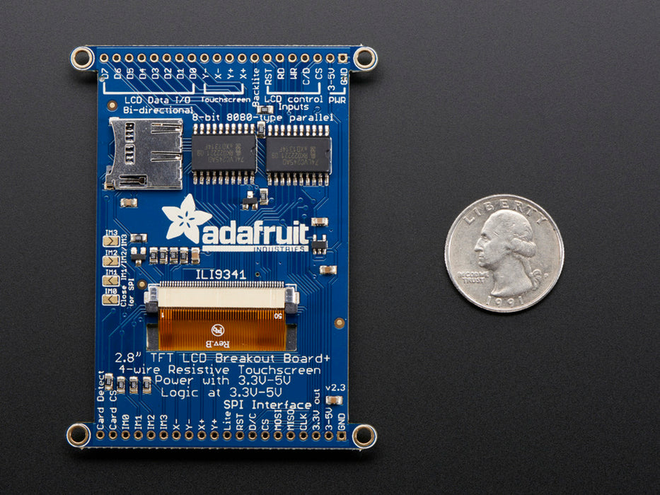 Adafruit 2.8" TFT LCD Touchscreen w/MicroSD Socket Rear