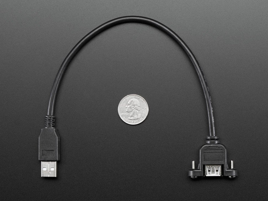 Panel Mount USB Cable - A Male to A Female