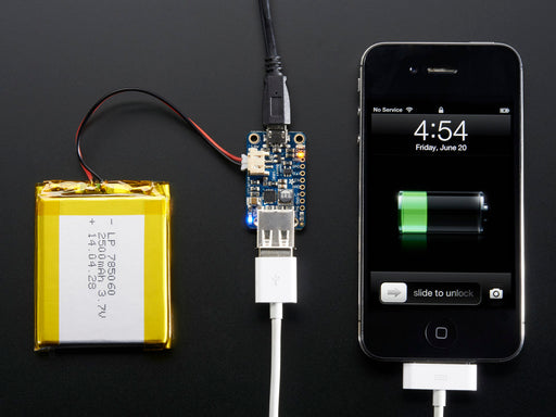 Adafruit PowerBoost 500 Charger w/Battery and Smartphone