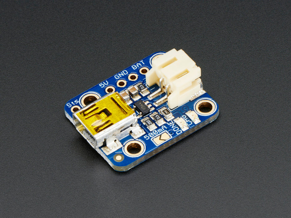 Adafruit Mini USB Lipo Charger Board (Side View)