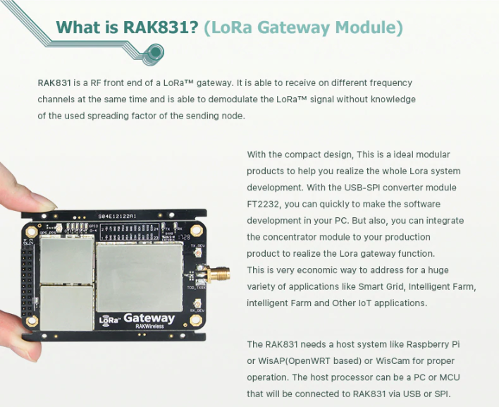 RAK831 Lora Gateway Concentrator