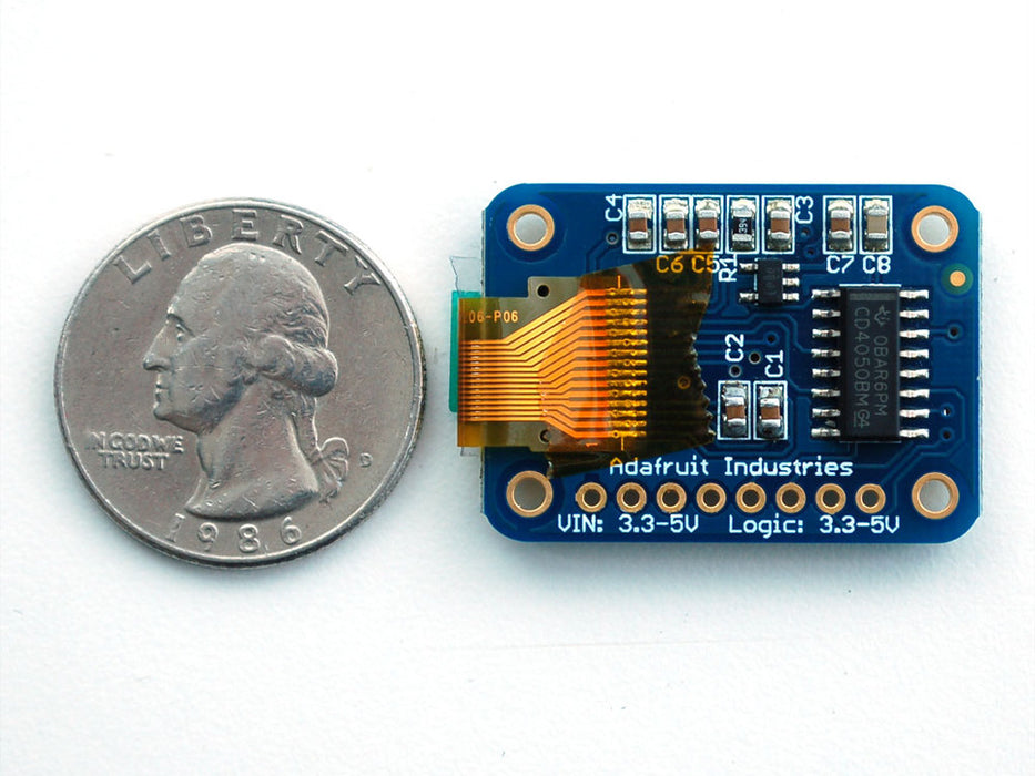 Adafruit Monochrome SPI OLED Graphic Display (Rear View)