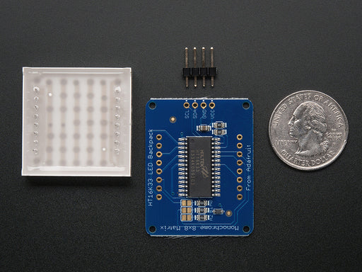 Adafruit Small 1.2" 8x8 LED Matrix Kit (Rear View)
