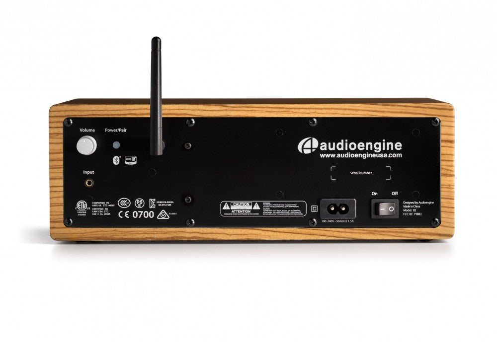 Audioengine B2 Bluetooth Speaker - Zebrawood (back 3)