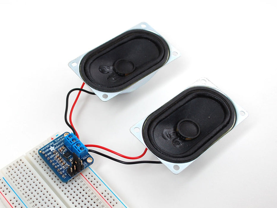 Adafruit Stereo 3.7W Amp with Speakers and Breadboard (not included)