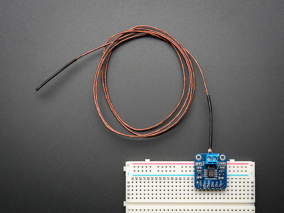 Adafruit Thermocouple Amplifier on Breadboard with Thermocouple (not included)