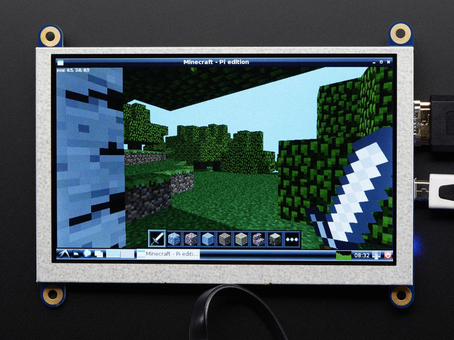 Adafruit 5" HDMI Backpack with Touch with Minecraft 2