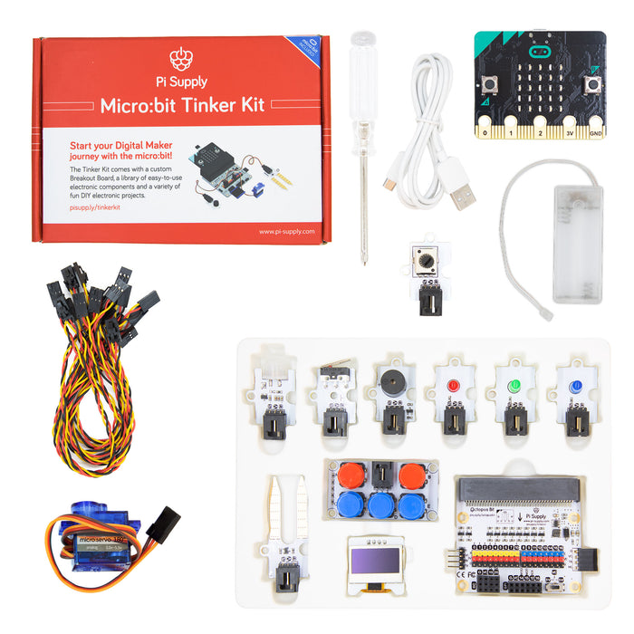 Pi Supply micro:bit Tinker Kit (with micro:bit) - For STEM Learning & Programming