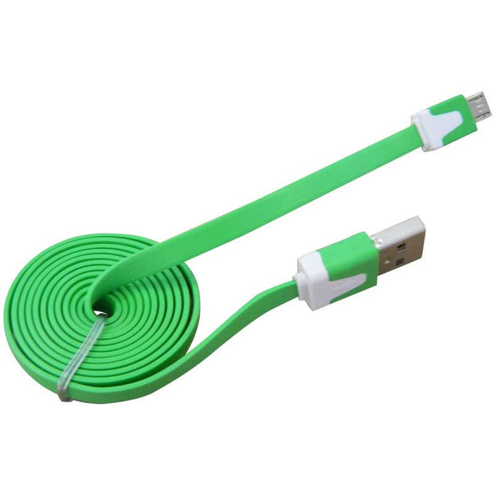 Flat Micro USB Noodle Cable (Assorted Colours)